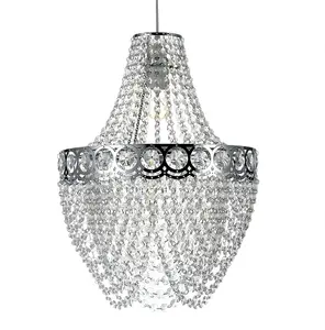 Hayle Easy Fit Clear Acrylic Beaded Chandelier Pendant Light Shade