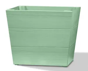 Winawood Polymer Wood Effect Zero Maintenance Fully Weatherproof Set of 2 Small Planters - Duck Egg Green