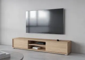 Minimalist Frida 40 Floating TV Cabinet 1800mm in Light Oak - Sleek Entertainment Centre H320mm D360mm