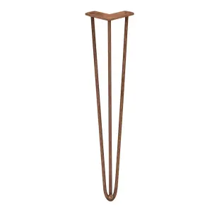 4 x 28" Hairpin Legs - 3 Prong - 10mm - Antique Copper