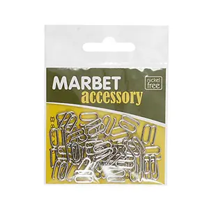 HK O/METAL 12MM PK40 - Hook: Opened: Metal: 15mm: 40 Pieces: Silver - Marbet