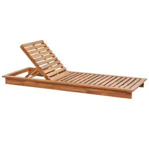 Sun Lounger Wood Light Wood GRANARI