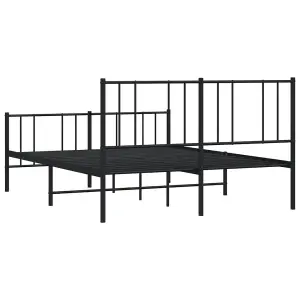 Berkfield Metal Bed Frame with Headboard and Footboard Black 140x200 cm