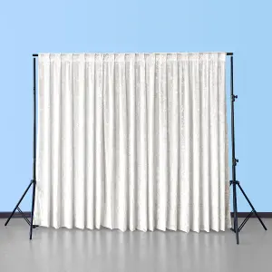 3x3M Crushed Velvet Backdrop, Photography Background Blackout Curtain - Ivory