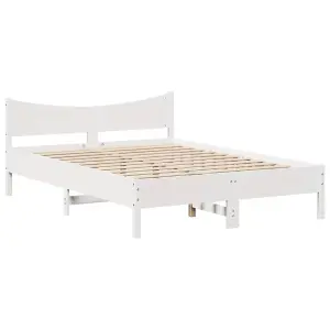 Berkfield Bed Frame without Mattress White 160x200 cm Solid Wood Pine