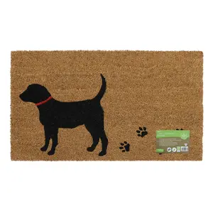 Eco-Friendly Latex Backed Coir Door Mat, Puppy Love