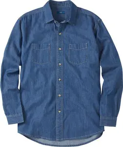 Cotton Traders Long Sleeve Denim Shirt In Blue - Size 3XL