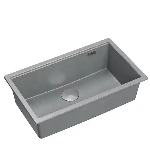 Quadron Logan 110 Workstation Sink Undermount, Grey GraniteQ material