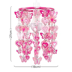 ValueLights Pink Ceiling Pendant Droplets Shade and B22 GLS LED 10W Warm White 3000K Bulb