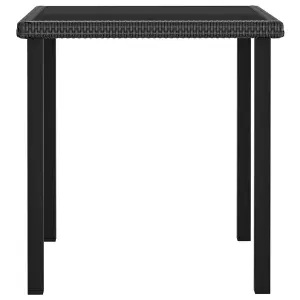 Berkfield Garden Dining Table Black 70x70x73 cm Poly Rattan