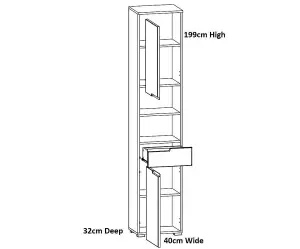 Tall Bathroom Cabinet Storage Drawer Unit Freestanding Tallboy White Gloss Spice