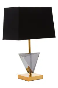 Interiors by Premier Halina Smoked Crystal Table Lamp with Gold Metal