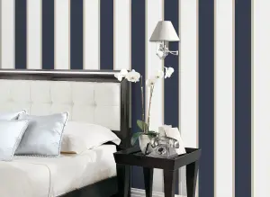 Galerie Smart Stripes 3 Blue Formal Stripe Smooth Wallpaper