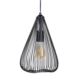 Metal Pendant Lamp Black CONCA