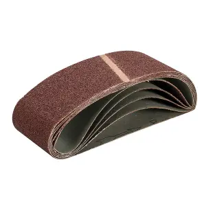 5 PACK Premium 75mm x 533mm 40 Grit Sanding Belts Aluminium Oxide Cloth Backed