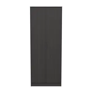 Madrid 2 Door Wardrobe in Black Ash (Ready Assembled)