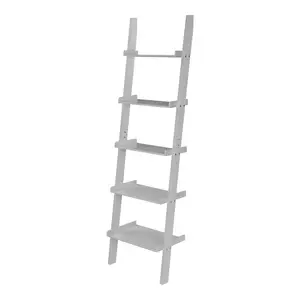 Ira 5-Tier Ladder Shelf Bookcase Unit Grey