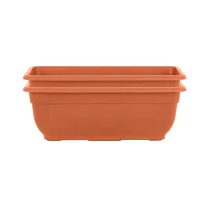 Wham Bell Pot 2x47cm Rectangular Recycled Plastic Trough Terracotta