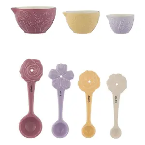 Mason Cash The Meadow Set of 3 Measuring Cups & Set of 4 Measuring Spoons