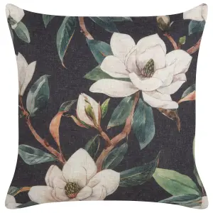 Set of 2 Cushions ZAHRIYE 45 x 45 cm Floral Black