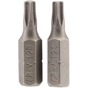 Draper T20 1/4" Hex. Draper TX-STAR Insert Bit 25mm Long x 2 66430