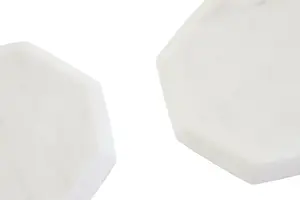 Maison by Premier Marmore Set Of Four White Marble Octagonal Coasters