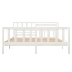 Berkfield Bed Frame White Solid Wood 120x200 cm