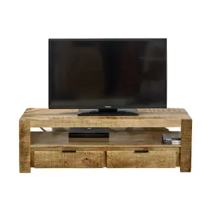 Belgravia Solid Wood Tv Stand With 2 Drawers