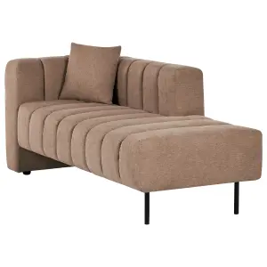 Left Hand Chaise Lounge Light Brown LANNILS