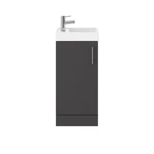 Vault 400mm Bathroom Vanity with Integrated Vitreous China Basin Gloss Gray