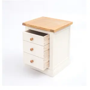 Castelli 3 Drawer Bedside Table Wood Knob