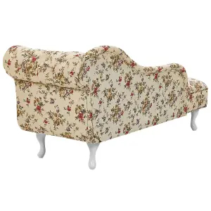 Right Hand Chaise Lounge Flower Print Beige NIMES