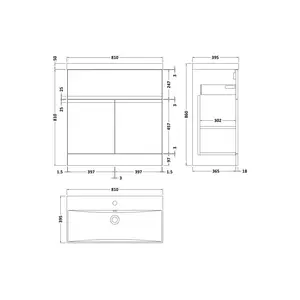 Urban 800mm Free-standing Single Vanity Unit Satin Green