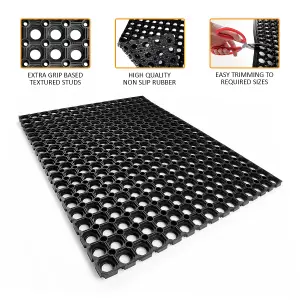 Heavy Duty Non Slip Large Rubber Ring Door Carpet Mat Outdoor Entrance Drainage