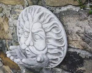 Large Stone Cast 'Wind' Wall Plaque