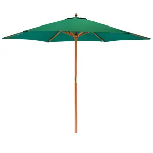 Harbour Housewares - Wooden Garden Parasol - 2.7m - Green