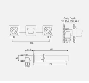 Wall Mounted Basin Mixer Tap Chrome Finish Crosshead Handles Solid Brass Body