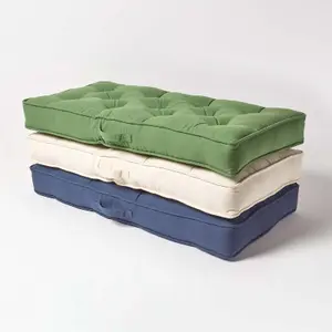 Homescapes Forest Green Cotton 2 Seater Booster Cushion