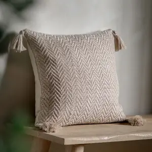 Gallery™ Cream Herringbone Indoor Cushion (L)45cm x (W)45cm