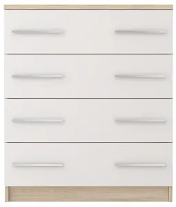 Warm Oak Sonoma Chest of Drawers H930mm W800mm D400mm - Natural Elegance for Cosy Interiors