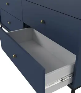 Elegant Mono Chest of Drawers H900mm W1540mm D390mm in Navy - Versatile Storage with Modern Flair