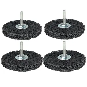 4 x 100mm Rust Paint Welding Spatter Removal Clean And Strip Disc 6mm Shank