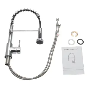 Chrome Commercial Swivel Pull out Kitchen Tap Mixer Tap Faucet