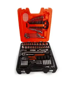 Bahco BAHS106 S106 Socket & Spanner Set Of 106 Metric 1/4 & 1/2in Drive