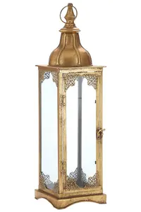 Interiors by Premier Reza Gold Finish Small Lantern