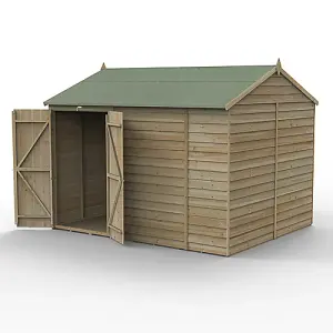 4LIFE Reverse Apex Shed 10x8 - Double Door - No Windows