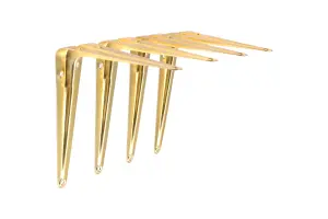 London Shelf Bracket 125X150mm Brass (Pack Of 4)