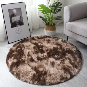 CAISON Circle Round Shaggy Rug 100CM Living Room Bedroom Carpet Floor Fluffy Mat Anti-Skid BS-XYY0299-DBN-03