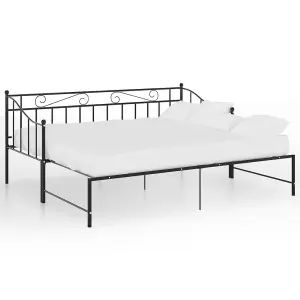 Berkfield Pull-out Sofa Bed Frame Black Metal 90x200 cm