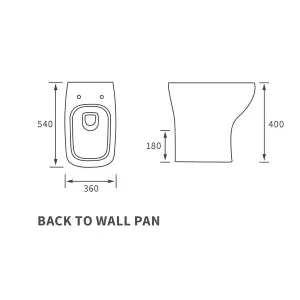 Durleigh White Rimless Back to wall Toilet pan with Slim Soft close seat